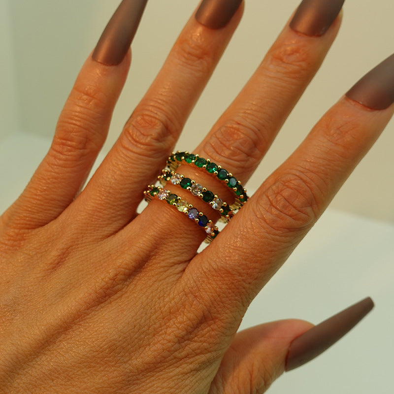 Wholesale Gold Plated Full Zirconia Copper Rings